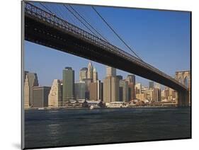 Lower Manhattan and the Brooklyn Bridge-Tom Grill-Mounted Photographic Print