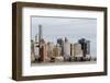 Lower Manhattan buildings seen from the Hudson River, New York, New York, United States-Susan Pease-Framed Photographic Print