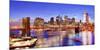 Lower Manhattan from Above the East River in New York City-Sean Pavone-Mounted Photographic Print