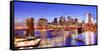 Lower Manhattan from Above the East River in New York City-Sean Pavone-Framed Stretched Canvas