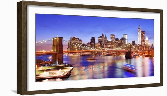 Lower Manhattan from Above the East River in New York City-Sean Pavone-Framed Photographic Print