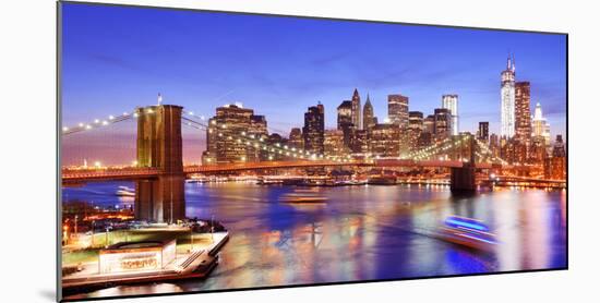 Lower Manhattan from Above the East River in New York City-Sean Pavone-Mounted Photographic Print