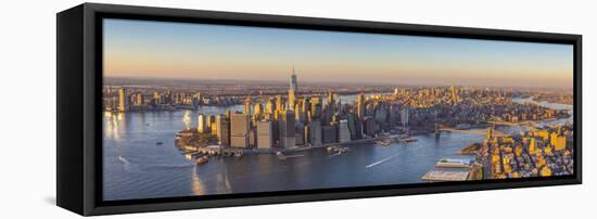 Lower Manhattan from Brooklyn, New York City, New York, USA-Jon Arnold-Framed Stretched Canvas