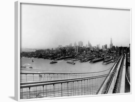 Lower Manhattan from the Top the Brooklyn Bridge-null-Framed Photographic Print