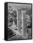 Lower Manhattan Showing the Twin Towers-null-Framed Stretched Canvas