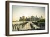 Lower Manhattan skyline across the East River at sunset, New York City, New York, United States of -Fraser Hall-Framed Photographic Print