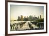 Lower Manhattan skyline across the East River at sunset, New York City, New York, United States of -Fraser Hall-Framed Photographic Print