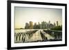 Lower Manhattan skyline across the East River at sunset, New York City, New York, United States of -Fraser Hall-Framed Photographic Print