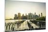 Lower Manhattan skyline across the East River at sunset, New York City, New York, United States of -Fraser Hall-Mounted Photographic Print