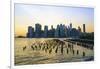 Lower Manhattan skyline across the East River at sunset, New York City, New York, United States of -Fraser Hall-Framed Photographic Print