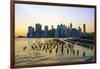 Lower Manhattan skyline across the East River at sunset, New York City, New York, United States of -Fraser Hall-Framed Photographic Print