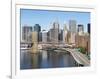 Lower Manhattan Skyline and Brooklyn Bridge-Alan Schein-Framed Photographic Print