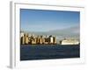 Lower Manhattan Skyline and Cruise Ship Across the Hudson River, New York City, New York, USA-Amanda Hall-Framed Photographic Print