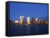 Lower Manhattan Skyline at Dusk Across the Hudson River, New York City, New York, USA-Amanda Hall-Framed Stretched Canvas