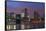 Lower Manhattan Skyline at Dusk.-Jon Hicks-Framed Stretched Canvas