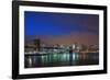 Lower Manhattan Skyline at Dusk.-Jon Hicks-Framed Photographic Print