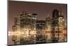 Lower Manhattan Skyline at Night from Brooklyn, New York City-Zigi-Mounted Photographic Print