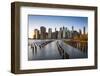 Lower Manhattan Skyline at Sunset from Brooklyn Bridge Park, Brooklyn, New York, USA-Stefano Politi Markovina-Framed Photographic Print