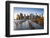 Lower Manhattan Skyline at Sunset from Brooklyn Bridge Park, Brooklyn, New York, USA-Stefano Politi Markovina-Framed Photographic Print