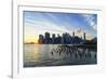 Lower Manhattan Skyline at Sunset-Amanda Hall-Framed Photographic Print