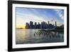 Lower Manhattan Skyline at Sunset-Amanda Hall-Framed Photographic Print