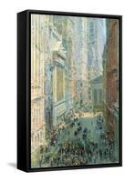 Lower Manhattan-Childe Hassam-Framed Stretched Canvas