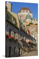 Lower old town with Chateau Frontenac, Quebec City, Quebec, Canada.-Jamie & Judy Wild-Stretched Canvas