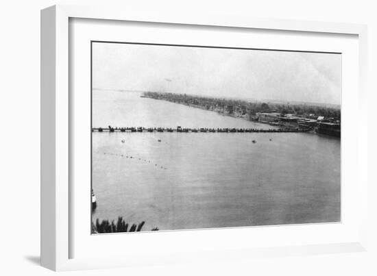 Lower Pontoon Bridge, Baghdad, Mesopotamia, Wwi, 1918-null-Framed Giclee Print