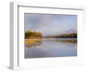 Lower Stillwater Lake in Autumn, Whitefish Range, Montana, USA-Chuck Haney-Framed Photographic Print