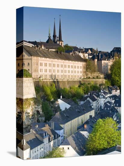 Lower Town, View of Grund, Luxembourg City, Luxembourg-Walter Bibikow-Stretched Canvas