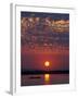 Lower Zambesi National Park, Canoeing on the Zambezi River at Sun Rise under a Mackerel Sky, Zambia-John Warburton-lee-Framed Photographic Print