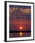 Lower Zambesi National Park, Canoeing on the Zambezi River at Sun Rise under a Mackerel Sky, Zambia-John Warburton-lee-Framed Photographic Print