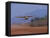 Lower Zambezi National Park, Bush Plane Taking Off from Royal Livingstone Airstrip, Zambia-John Warburton-lee-Framed Stretched Canvas