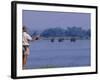 Lower Zambezi National Park, Fly-Fishing for Tiger Fish on the Zambezi River Against a Backdrop of -John Warburton-lee-Framed Photographic Print