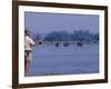 Lower Zambezi National Park, Fly-Fishing for Tiger Fish on the Zambezi River Against a Backdrop of -John Warburton-lee-Framed Photographic Print