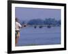 Lower Zambezi National Park, Fly-Fishing for Tiger Fish on the Zambezi River Against a Backdrop of -John Warburton-lee-Framed Photographic Print