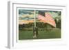 Lowering Flag at Sunset-null-Framed Art Print