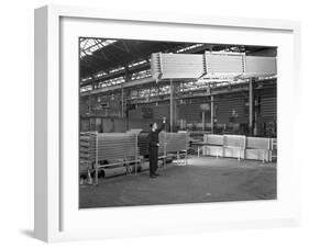 Lowering Galvanised Heat Exchangers, Edgar Allen Steel Co, Sheffield, South Yorkshire, 1964-Michael Walters-Framed Photographic Print