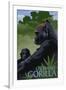 Lowland Gorilla - Lithograph Series-Lantern Press-Framed Art Print