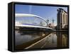 Lowry Bridge over the Manchester Ship Canal, Salford Quays, Greater Manchester, England, UK-Richardson Peter-Framed Stretched Canvas