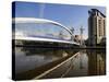 Lowry Bridge over the Manchester Ship Canal, Salford Quays, Greater Manchester, England, UK-Richardson Peter-Stretched Canvas