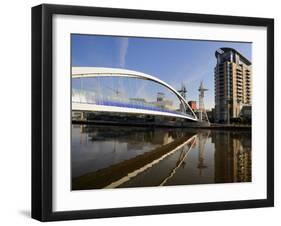 Lowry Bridge over the Manchester Ship Canal, Salford Quays, Greater Manchester, England, UK-Richardson Peter-Framed Photographic Print