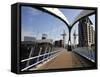 Lowry Bridge over the Manchester Ship Canal, Salford Quays, Greater Manchester, England, UK-Richardson Peter-Framed Stretched Canvas