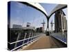 Lowry Bridge over the Manchester Ship Canal, Salford Quays, Greater Manchester, England, UK-Richardson Peter-Stretched Canvas