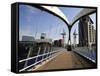 Lowry Bridge over the Manchester Ship Canal, Salford Quays, Greater Manchester, England, UK-Richardson Peter-Framed Stretched Canvas