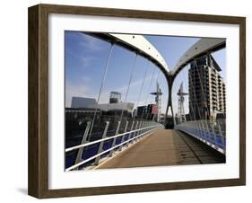 Lowry Bridge over the Manchester Ship Canal, Salford Quays, Greater Manchester, England, UK-Richardson Peter-Framed Photographic Print