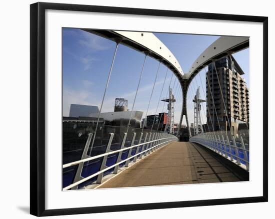 Lowry Bridge over the Manchester Ship Canal, Salford Quays, Greater Manchester, England, UK-Richardson Peter-Framed Photographic Print