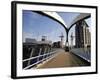 Lowry Bridge over the Manchester Ship Canal, Salford Quays, Greater Manchester, England, UK-Richardson Peter-Framed Photographic Print