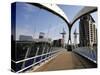 Lowry Bridge over the Manchester Ship Canal, Salford Quays, Greater Manchester, England, UK-Richardson Peter-Stretched Canvas