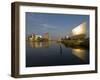 Lowry Centre and Imperial War Museum North, Salford Quays, Manchester, England, United Kingdom-Charles Bowman-Framed Photographic Print